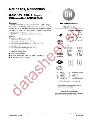 MC100EP05DR2 datasheet  